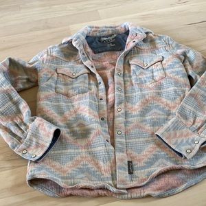 Wrangler Retro Premium Women’s Aztec Print Button Down Shirt-Shacket-M